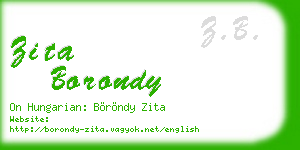 zita borondy business card