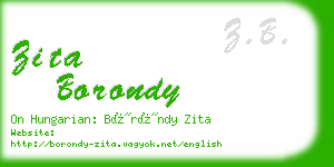 zita borondy business card